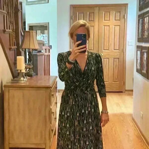 HUGO BOSS A Line Green/Black/White Dress